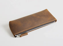 Load image into Gallery viewer, The Pallavi | Handmade Leather Pencil Case - Leather Makeup Bag