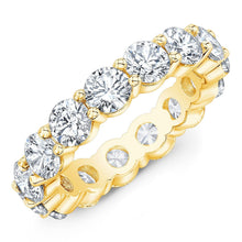 Load image into Gallery viewer, 5.00 CTW Created Moissanite Eternity Band in 14k Gold Overlay – Round Cut Classic Ring