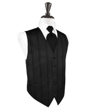Load image into Gallery viewer, Striped Satin Tuxedo Vest