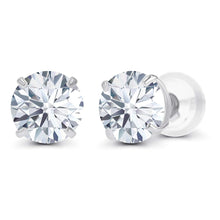 Load image into Gallery viewer, 2CTW Created Moissanite Stud Earrings (G-VS) in Choice of 14K White Gold or Yellow Gold