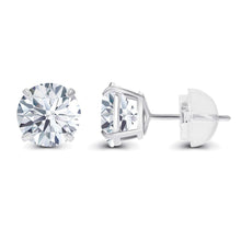 Load image into Gallery viewer, 2CTW Created Moissanite Stud Earrings (G-VS) in Choice of 14K White Gold or Yellow Gold