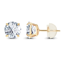 Load image into Gallery viewer, 2.50 CTW AGI Certified Lab-Grown Diamond Stud Earrings in 14K Yellow Gold | G Color VS Clarity