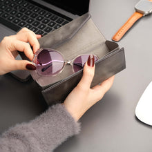 Load image into Gallery viewer, Triangle Leather Glasses Case – Vintage Eyewear Holder
