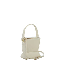 Load image into Gallery viewer, Cream Leather Bucket Bag Off White Unique Leather Crossbody Purse Women's Handbag