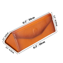 Load image into Gallery viewer, Triangle Leather Glasses Case – Vintage Eyewear Holder