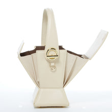 Load image into Gallery viewer, Cream Leather Bucket Bag Off White Unique Leather Crossbody Purse Women's Handbag