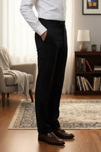 Load image into Gallery viewer, "Washington" Black Stretch Blend Tuxedo Pants