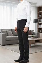 Load image into Gallery viewer, "Washington" Black Stretch Blend Tuxedo Pants