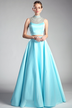 Load image into Gallery viewer, Beaded 2 Piece Satin A - Line Dress
