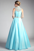 Load image into Gallery viewer, Beaded 2 Piece Satin A - Line Dress
