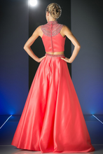 Load image into Gallery viewer, Beaded 2 Piece Satin A - Line Dress
