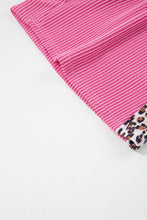 Load image into Gallery viewer, Light Grey Leopard Trim Twist Ribbed Short Set
