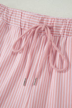 Load image into Gallery viewer, Sky Blue Stripe Dolman Sleeve Polo Shirt and Drawstring Shorts Set
