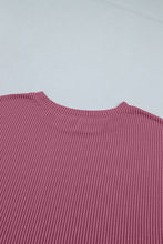 Load image into Gallery viewer, Pitaya Pink Twisted Ribbed Loose Tee Drawstring Elastic Waist 2pcs Short Set
