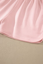 Load image into Gallery viewer, Yellow Cream Solid Color Exposed Seam Mock Neck Oversize Tee Casual Shorts 2pcs Outfit
