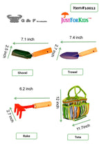 Load image into Gallery viewer, JustForKids Kids Garden Tools Set with Tote
