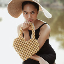 Load image into Gallery viewer, Hati Heart Wood-Beaded Tote Bag
