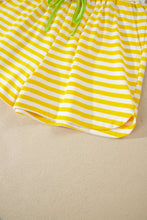 Load image into Gallery viewer, Pink Stripe Contrast Neck Loose Tee and Drawstring Shorts Set
