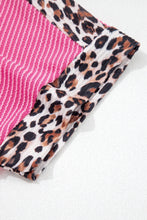 Load image into Gallery viewer, Light Grey Leopard Trim Twist Ribbed Short Set
