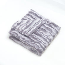 Load image into Gallery viewer, Luxury Grey Wavy Fur Blanket
