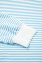 Load image into Gallery viewer, Pink Stripe Oversize Mock Neck Sweatshirt and Shorts Set

