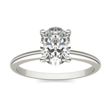 Load image into Gallery viewer, 1 1/2 CTW Oval Lab Grown Diamond Solitaire Engagement Ring 14K White Gold
