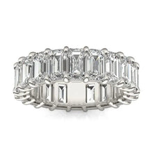 Load image into Gallery viewer, 6 1/4 CTW Emerald Lab Grown Diamond Couture Classic Eternity Ring 14K White Gold (G-VS)
