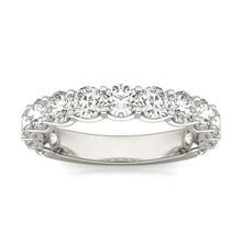 Load image into Gallery viewer, 2 1/15 CTW Lab Grown Round Cut Diamond Half Eternity Ring in 14K White Gold - G-VS
