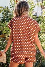 Load image into Gallery viewer, Brown Polka Dot Print Short Set
