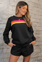 Load image into Gallery viewer, Beau Blue Accent Pullover and Shorts Two Piece Casual Set
