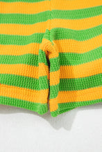 Load image into Gallery viewer, Pink Stripe Puff Short Sleeve T Shirt Matching Shorts Set
