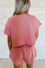 Load image into Gallery viewer, Black 2pcs Cropped Tee and Ruffle High Waist Skort Set
