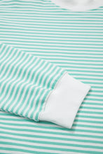 Load image into Gallery viewer, Pink Stripe Oversize Mock Neck Sweatshirt and Shorts Set
