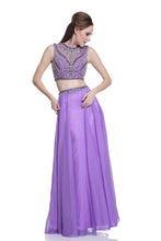 Load image into Gallery viewer, Beaded 2 Piece Chiffon Dress
