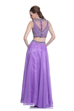 Load image into Gallery viewer, Beaded 2 Piece Chiffon Dress
