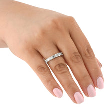 Load image into Gallery viewer, AGI Certified 2 CTW Round Lab Grown Diamond Eternity Band in 14K White Gold (F-VS)
