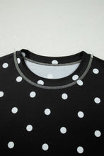 Load image into Gallery viewer, Yellow Exposed Seam Detail Polka Dot Loose Tee Drawstring Shorts Set
