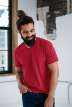 Load image into Gallery viewer, Unisex Eco-Triblend Short Sleeve V-Neck Tee
