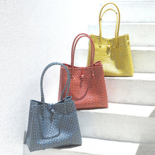 Load image into Gallery viewer, The Toko  Recycled Tote Bag, in Red &amp; White
