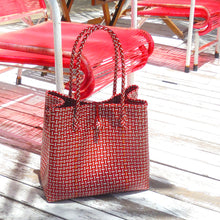 Load image into Gallery viewer, The Toko  Recycled Tote Bag, in Red &amp; White

