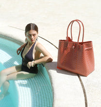 Load image into Gallery viewer, The Toko  Recycled Tote Bag, in Red &amp; White
