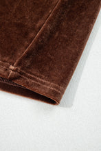 Load image into Gallery viewer, Chicory Coffee Solid Color Velvet V Neck Long Sleeve Tiered Mini Dress
