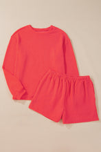 Load image into Gallery viewer, Chestnut Corded Knit Long Sleeve Top and High Waist Shorts Set
