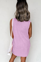 Load image into Gallery viewer, Beau Blue Mineral Wash Tank Mini Dress with Pockets
