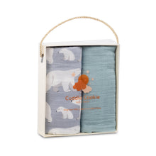 Load image into Gallery viewer, Snuggle Wrap Blue Swaddle Blanket Set
