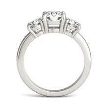 Load image into Gallery viewer, AGI Certified 2 CTW Classic Three-Stone Round Lab Grown Diamond (G-VS) Engagement Ring in 14K White Gold
