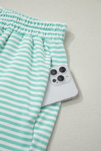 Load image into Gallery viewer, Pink Stripe Oversize Mock Neck Sweatshirt and Shorts Set
