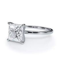 Load image into Gallery viewer, AGI Certified 3 CTW Lab Grown Diamond Solitaire Engagement Ring – G-VS Clarity, 14K White Gold

