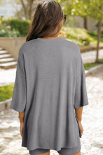 Load image into Gallery viewer, Light Grey Solid Color Loose Tunic Top Loungewear
