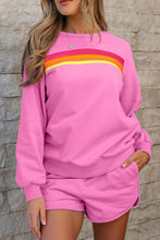 Load image into Gallery viewer, Beau Blue Accent Pullover and Shorts Two Piece Casual Set
